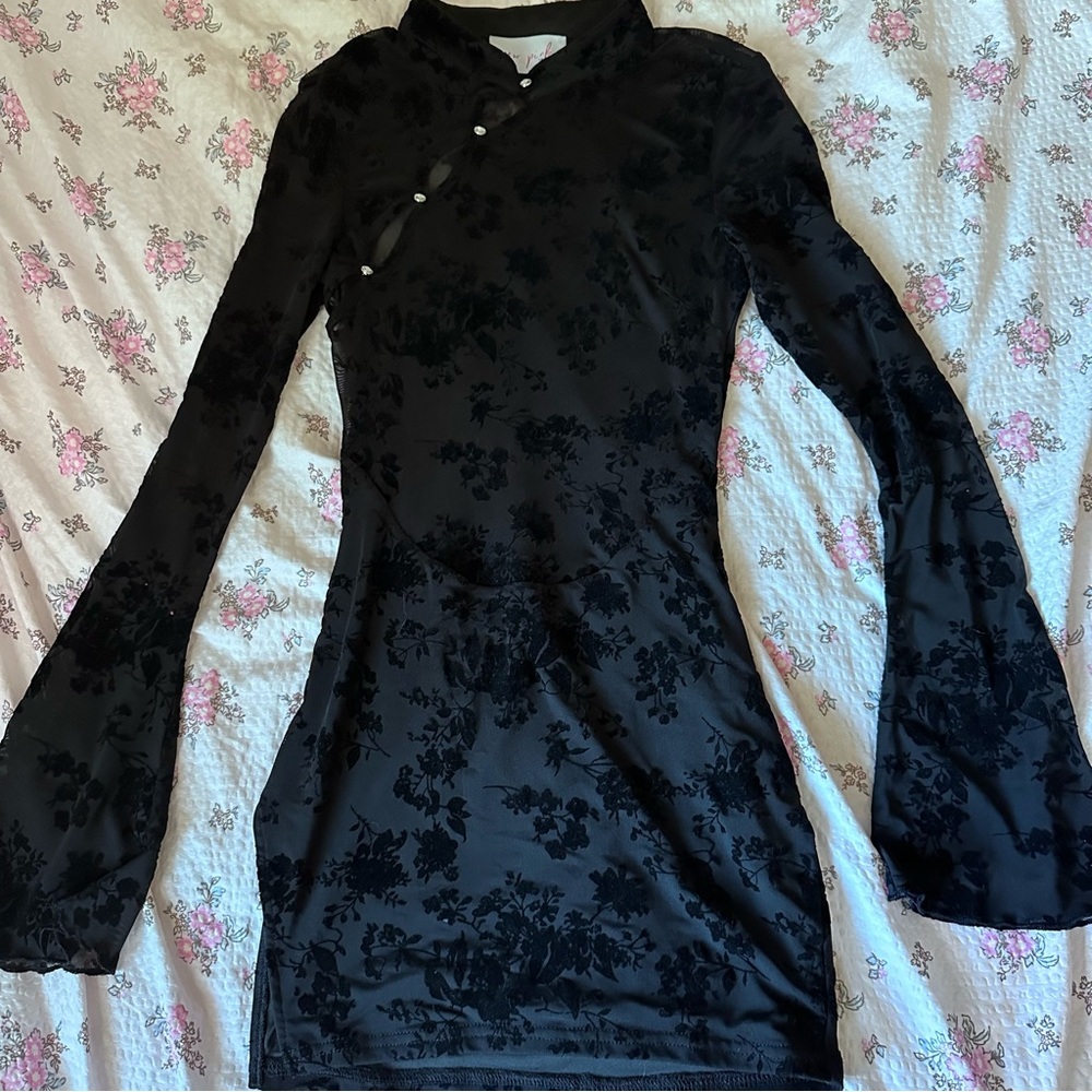 Dolls kill sheer side slit mini dress